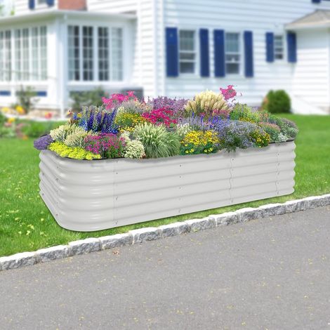 1506043cm Kits de Jardinière surélevée de Jardin, Jardinière surélevée Modulaire en Métal 8 en 1 (1/5)