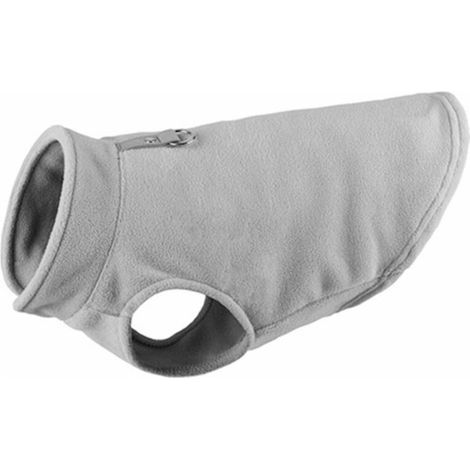 pair Manteau d'hiver imperméable en polaire pour animaux de compagnie avec boucle de laisse pour chiens de petite et moyenne taille, gris