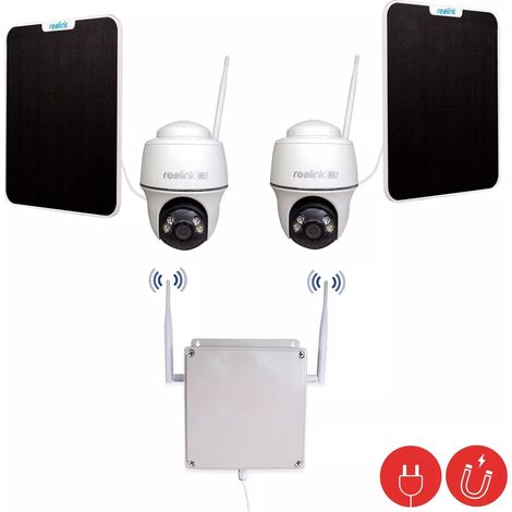 Contrôleur 4G (aimanté) + 2 caméras motorisées solaires 4K / Intelligente / Vision nocturne 10m + Cartes SD (UltraCAM) (1/5)