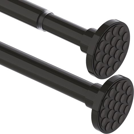 Tringle à rideaux extensible de 300 cm de long - Sans perçage - Pour salle de bain, chambre à coucher - Noir (85-270 cm, Φ32 mm) (1/5)