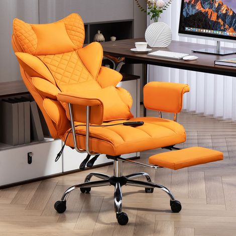 Fauteuil de bureau réglable en PU, fonction massage 3D, accoudoirs larges, confort ergonomique, capacité 500LBS