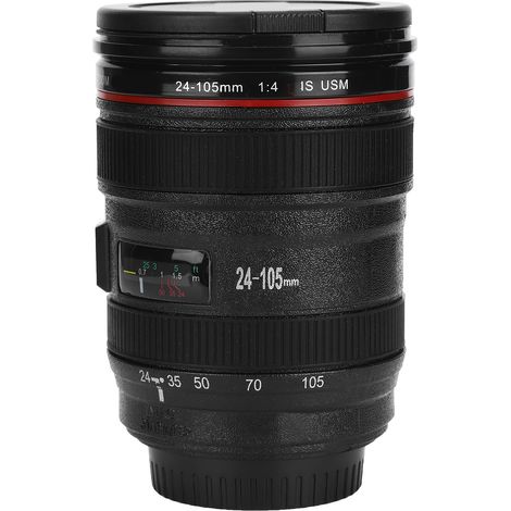 Tragbarer Reisebecher mit Deckel für Kaffee, Tee und Wasser, simuliert ein Kameraobjektiv – das perfekte Geschenk (1/5)