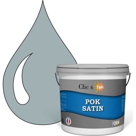 Peinture - POK - POK SATIN - Satiné - Acrylique - Bleu Gris - 5L
