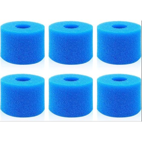 Lot de 6 filtres pour Jacuzzi Cartouches filtrantes pour Piscine filtres pour Spa filtres réutilisables et lavables pour bassins et pataugeoires filtres en Mousse pour modèle S1 (1/5)