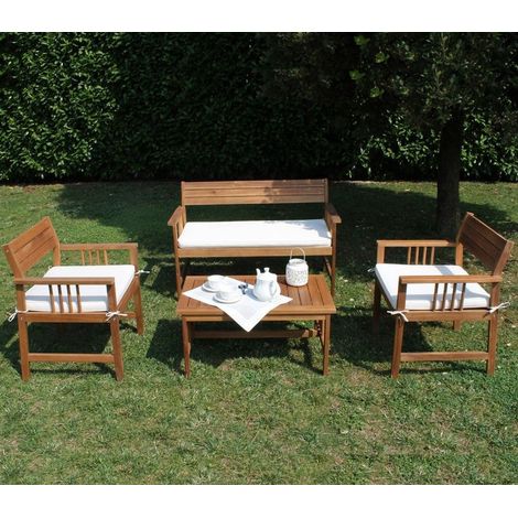 Set salotto esterno tavolo poltrone divano cuscini mod. Bali