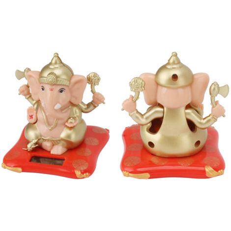 QORVA-Ornements de décoration Ganesha à énergie solaire pour tableau de bord de voiture de jardin à la maison