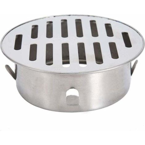 Siphon de Sol, Balcon en Acier Inoxydable Évier Rond Anti-Blocage Siphon de Sol Amovible pour Jardin Extérieur Tuyau d'Évacuation Tuyau d'Échappement Toit Balcon Utilisation(110 Flat Mouth) (1/4)