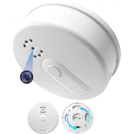 Caméra Espion WiFi 5G/2.4G, Détecteur de Fumée Caméra Invisible HD 1080P, Camera Espion Interieur Discrete 10 Heures avec Vision Nocturne/Détection de Mouvement pour intérieur (Bureau/Maison) (1/5)