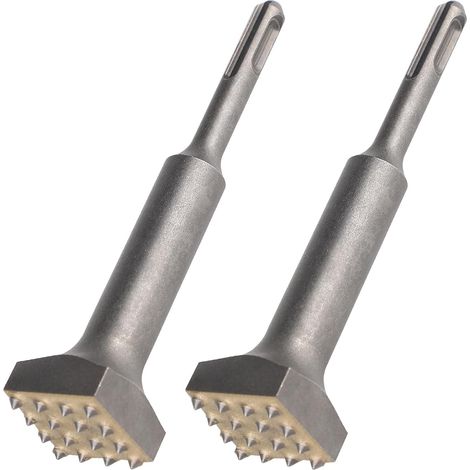 Burin Boucharde SDS Plus 2 Pièces - Acier Chrome Vanadium - 16 Dents Carbure - Béton Brique Maçonnerie - 150x32 mm (1/5)