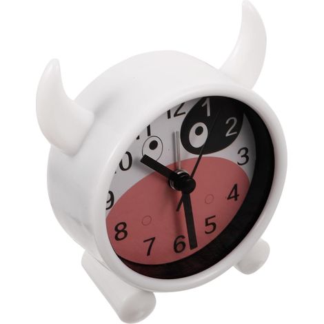 Réveil Silencieux Maison en Plastique Motif Vache Cartoon, Horloge de Bureau Adorable à Piles, Design Mignon pour Chambre D'garçon et Filles ou Bureau (1/5)