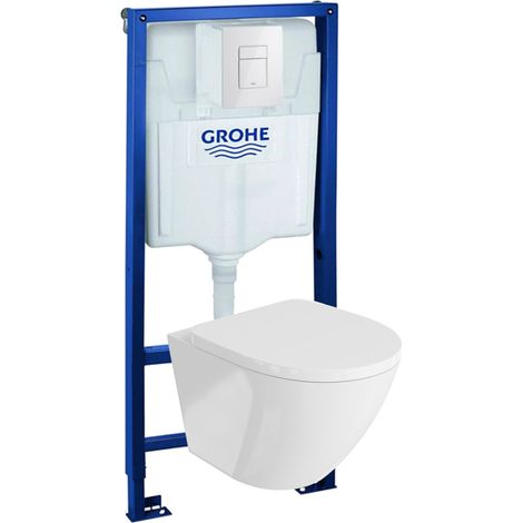 Grohe bati support solido lavita wc sofi suspendu blanc sans bord panneau de commande delta 25 blanc kit complet wc