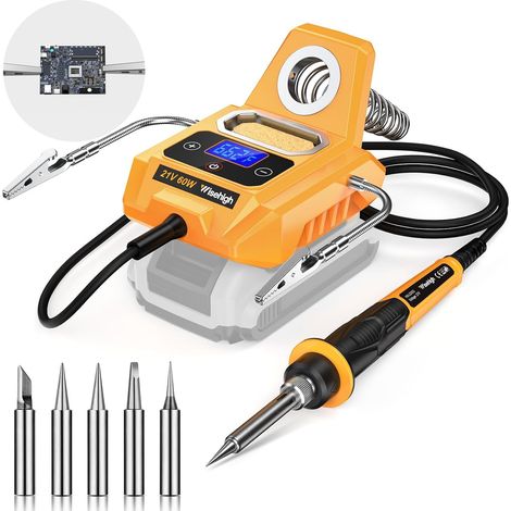 Dewalt 20V Max Cordless Soldering Station - Electric Digital LCD Screen Soldering Iron Station, Fast DIY Soldering Station (Battery not included), with bracket