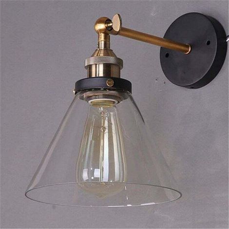 Vintage Retro Industrial Glass Wall Sconce E27 DIY Wall Lighting for Kitchen Dining Room Living Room Children's Room Restaurant (1/4)