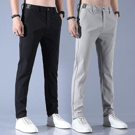 Schnelltrocknende, lange und bequeme Golfhose für Herren mit Taschen – Größe 38 – Dunkelgrau