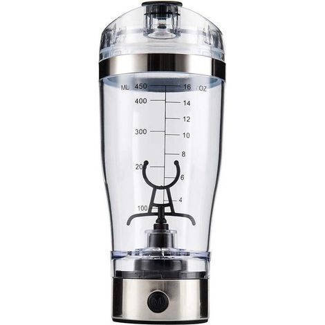 Bouteille shaker électrique à protéines, mélangeur vortex rechargeable par USB pour des milkshakes et smoothies onctueux, capacité de 450 ml (1/5)