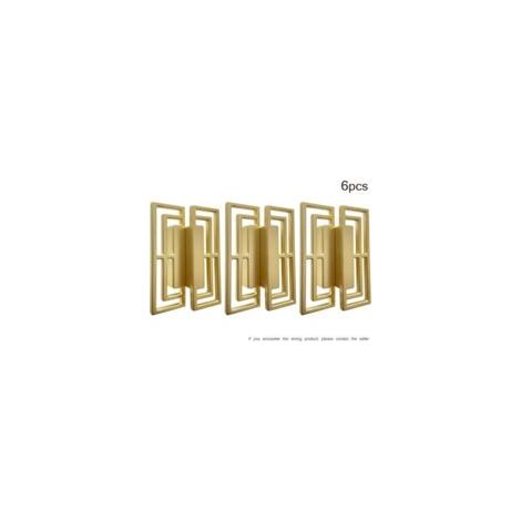 Houhence 6er-Set Schubladengriffe aus goldfarbenem Kupfer mit modernem chinesischem Design, 32 mm Lochabstand, Zinklegierung, einfache Montage - Crezuo