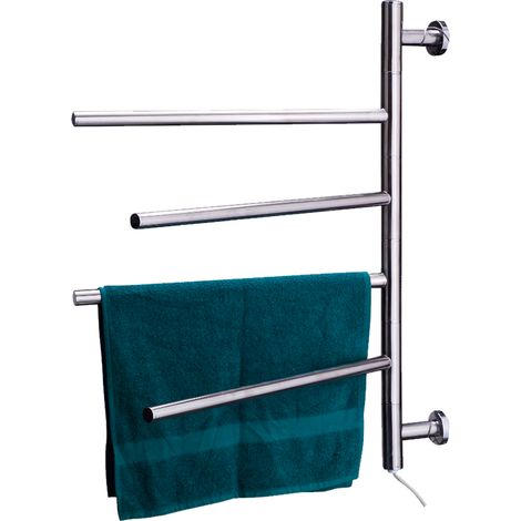 Scaldasalviette Termoarredo Elettrico Riscaldato 50 W da Bagno Parete 4 Elementi (1/5)