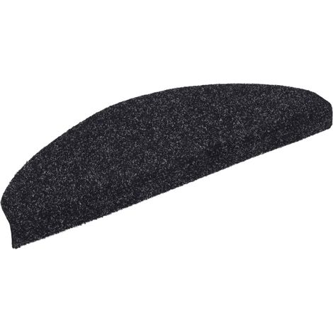 Stair Mats Self-adhesive 15 pcs 65x21x4 cm Black Half Round Large vidaXL