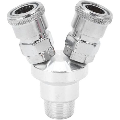 Connecteur 2 Voies Filetage G1/2 Coupleur Rapide Séparateur d'Air Raccord Pneumatique Flexible Polyvalent pour les Applications Automobiles Industrielles. (1/5)