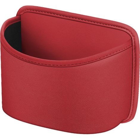 Compartiment de rangement pour voiture - Sac de siège auto multifonctionnel avec clip - Rangement pour objets et poubelle - Pour siège auto, portière et console - Cuir PU résistant - Bordeaux (1/5)
