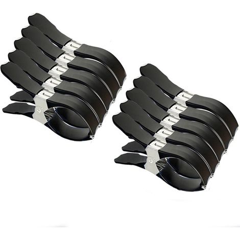 Lot de 10 pinces pour bâche et couvertures de piscine en acier inoxydable longueur 12 cm résistantes au vent et aux rayures pour fixation et séchage couleur noire (1/5)