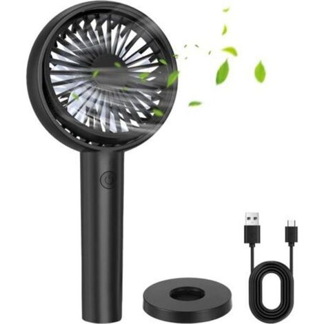 Paar – Wiederaufladbarer tragbarer Ventilator mit 4000 mAh, 3 einstellbaren Geschwindigkeitsstufen, 5–8 Stunden Dauerbetrieb, USB-Ventilator für Zuhause, Büro, Reisen und Outdoor-Aktivitäten (1/5)