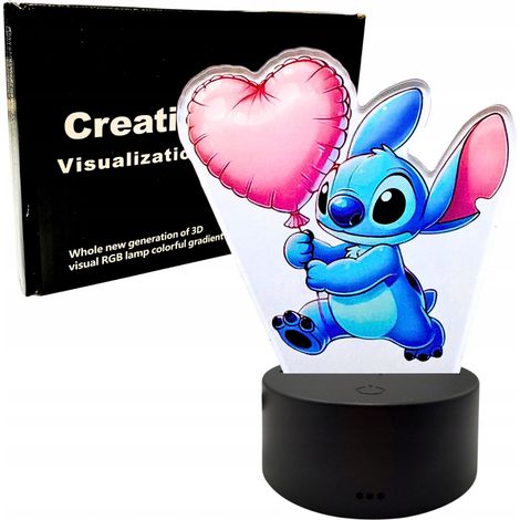 Lilo und Stitch 3D LED-Schreibtisch-Nachtlicht für Kinder, Geschenkidee + Fernbedienung