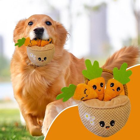 Jouet interactif pour chien, distributeur de friandises et jouet à mâcher en peluche, stimulation mentale pour réduire l'ennui, favoriser l'activité et l'amusement quotidien des animaux (1/5)
