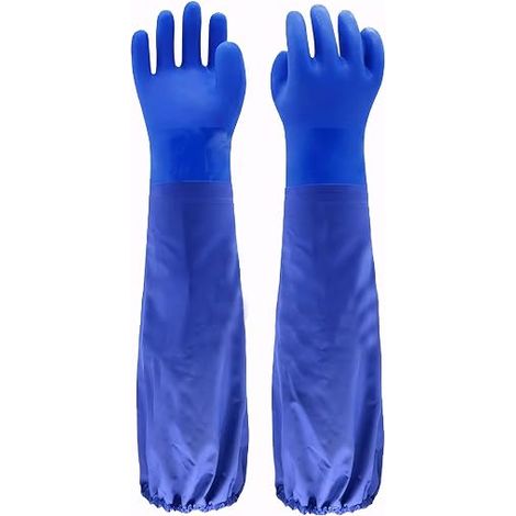 Gants de pêche longs et imperméables, gants de nettoyage, gants pour aquariums et bassins, gants anti-abrasion à manches longues (1/4)