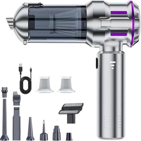 Cordless handheld vacuum cleaner, high-performance 16,000 Pa car vacuum cleaner, 4-in-1 cordless car vacuum cleaner with washable HEPA filter, handheld vacuum cleaner for car and more (1/4)