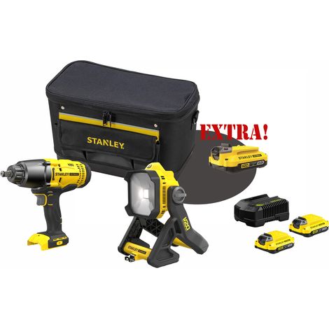 Kit Avvitatore ad impulsi a batteria 18V attacco 1/2" SFMCF900B V2 + Lampada LED da cantiere 18V V20 SFMCL030B V20 + Set energia + EXTRA OMAGGI FATMAXB. STANLEYB.