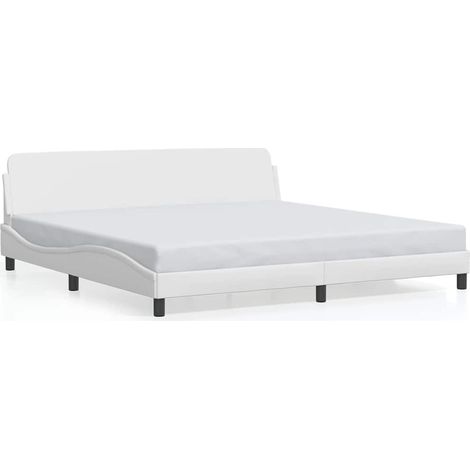 Maison Exclusive - Bettgestell "Dover" Weiß 200x200 cm Kunstleder (1/5)