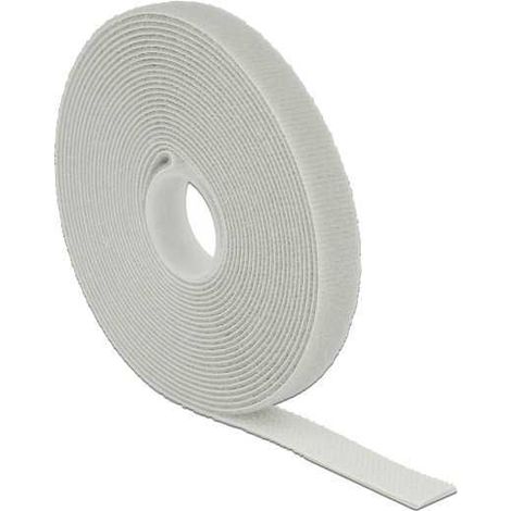 DeLOCK Klett-Kabelbinder L 5 m x B 20 mm Rolle, grau