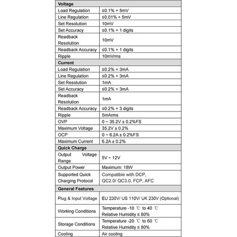 Alimentatore CC Hantek HDP135V6A per banco digitale variabile, 35 V 6 A, commutazione CC regolata CV regolabile con memorizzazione dati, uscita on/off, ricarica rapida USB, manopola di regolazione enc (1/5)