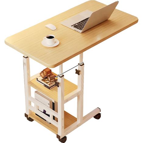 Schreibtisch, Bambusrahmen, ausziehbares Design, Holzfarbe (1/2)