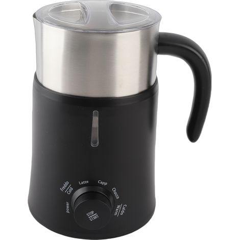 Espumador de leche eléctrico 5 en 1 – 700 ml – Espumador de leche caliente y fría para Latte Macchiato, Cappuccino y Chocolate Caliente – 500 W – Acero inoxidable 304 – Negro (1/5)