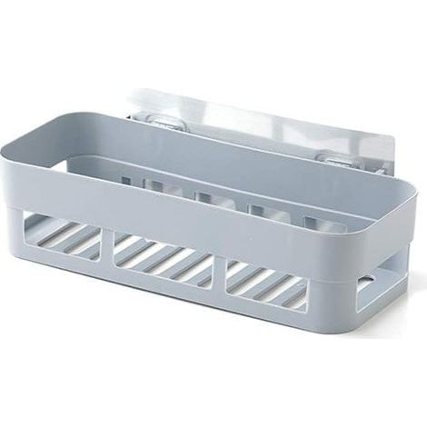 CCYKXA Shower shelf, no-drill shower organizer, shower shelf, plastic shower shelf, plastic bathroom shelf, wall-mounted adhesive shower shelf, storage (Grey)