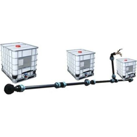 Kit de raccordement IBC S60 x 6 pour 3 réservoirs de vidange parallèles et robinets de jardin de 3/4 pouce