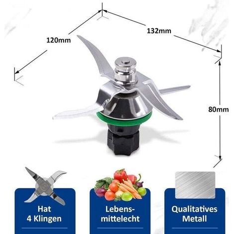 Couteau Thermomix TM5/TM6, Lame pour Robot Thermomix Vorwerk TM5/TM6, Pièce Détachée et Accessoire de Rechange,Accessoires cuisine et cuisson, (1/4)