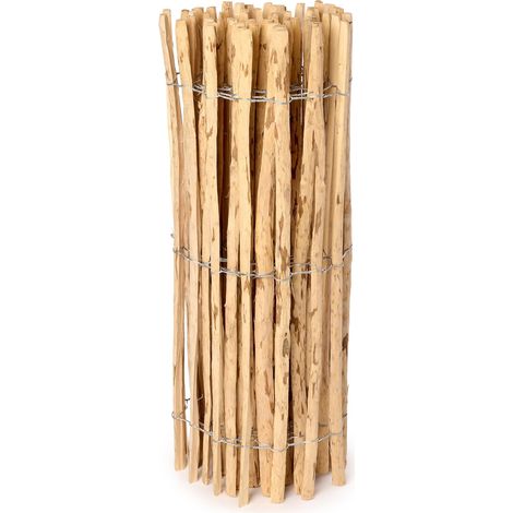 Garronda Cloture Jardin Exterieur à Planter en noisetier, clôture Jardin, clôture Bois, Bordure en Bois pour Jardin, ganivelle de Potager Exterieur GD-0079 (Écart des Lattes: 3-5 cm, 120 cm x 5m)