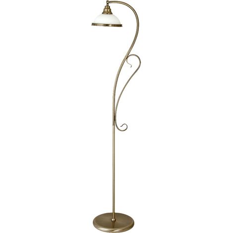 piantana Elisett bronzo vetro metallico / bianco Ø20,5cm H: 159 centimetri con pedale (1/5)