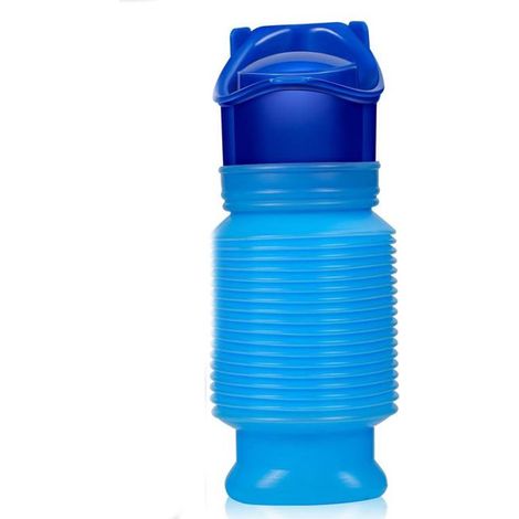 Toilettes portables - Urinoir réutilisable - Bouteille urinoire - Urinoir unisexe - Bleu - Toilettes pour enfants - Toilettes d'urgence 750 ml - Embout (1/5)