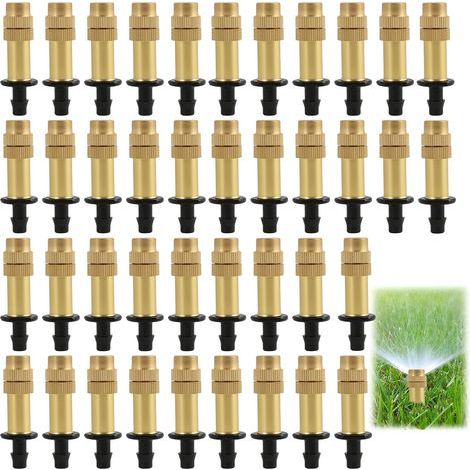 20 Pieces 4/7mm Adjustable Brass Misting Nozzles, Brass Drip Irrigation Nozzles for Greenhouse and Lawn Irrigation, Adjustable Brass Misting Sprayers for Greenhouse Seedlings (1/5)