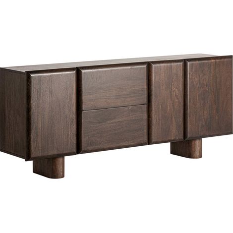 Buffet Craigh Style Art Déco en Bois de Mango Marron - Brun café ébène profond (1/5)