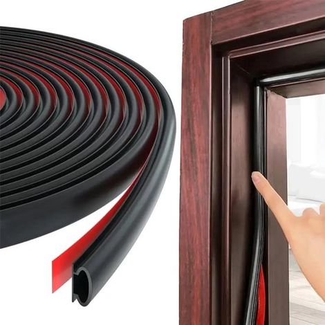 SPHProducts,Burletes para puertas tipo D,Autoadhesivos e impermeables,De goma para un sellado perfecto,6 metros de longitud (1/5)