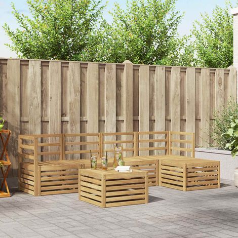 vidaXL Outdoor Sofa Set 6 pcs White Solid Acacia Wood (1/5)