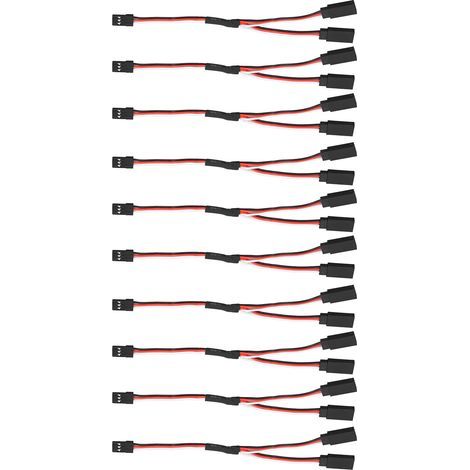 10 Stück Servo-Verlängerungskabel, 3-polig, Buchse auf Stecker, Kabelverbinder, Fernbedienung, Y-Typ, 150 mm (5,91 Zoll) (1/5)