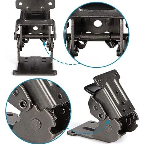 Bisagra plegable autoblocante de 0-90-180 grados, panel de extensión para mesa plegable, soporte plegable, herrajes para banco de trabajo plegable de hierro con acabado bronce oscuro, paquete de 4 (1/3)