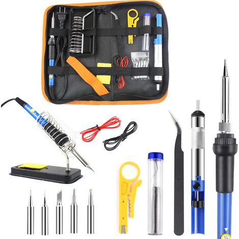 Fer à souder et dessouder électrique Kit complet Irons soudure électronique kit de soudure plastique fil d’étain Outil 60W Température réglable module (1/5)