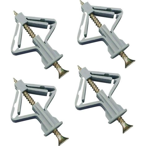 Pack de 100 chevilles en plastique pour plaque de plâtre – Vis en acier inoxydable incluses – Résistantes à la corrosion – Fixations murales creuses (1/5)